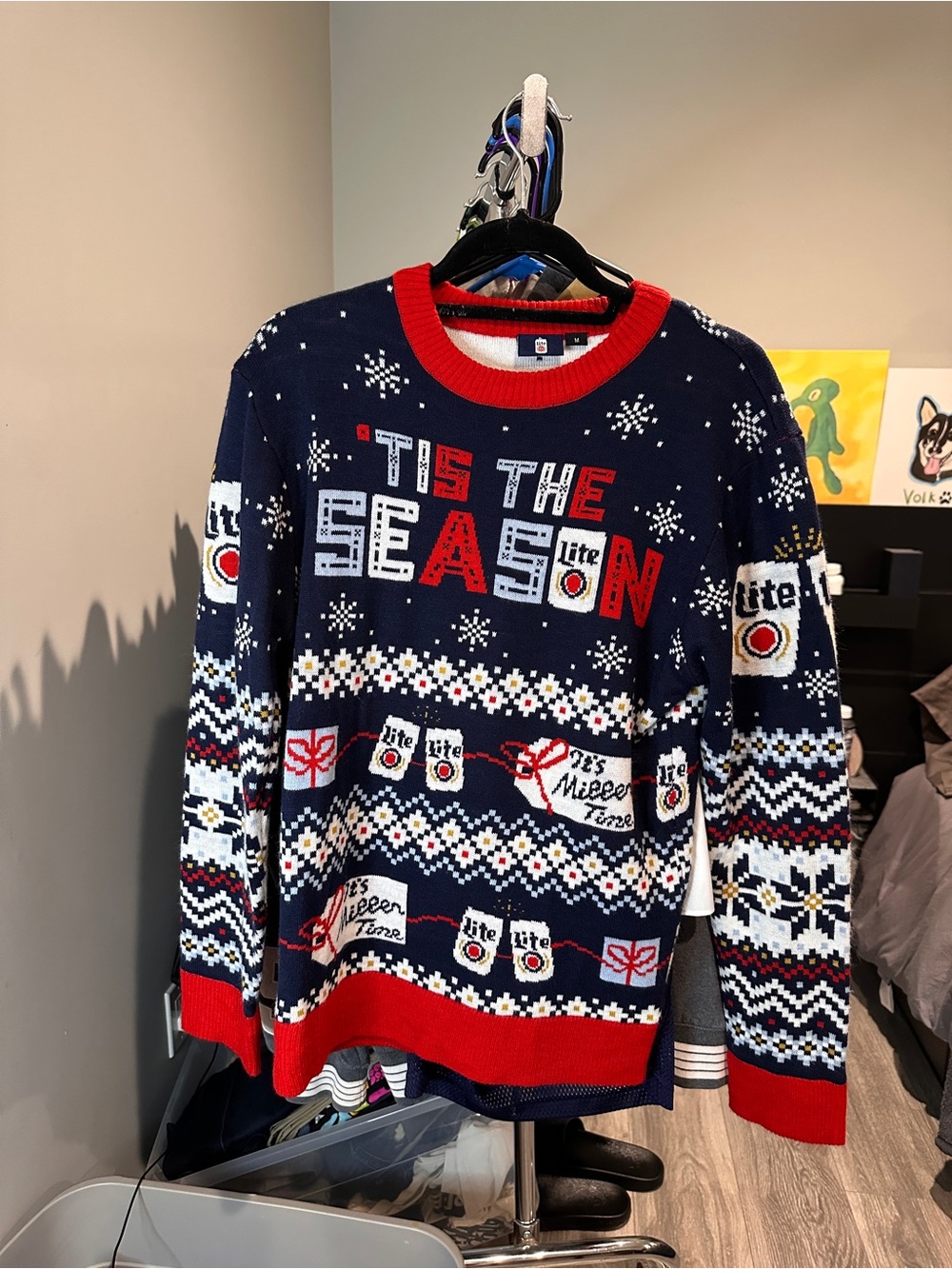 Miller Lite ‘Tis The Season Ugly Christmas Sweater Size Medium Pre-Owned